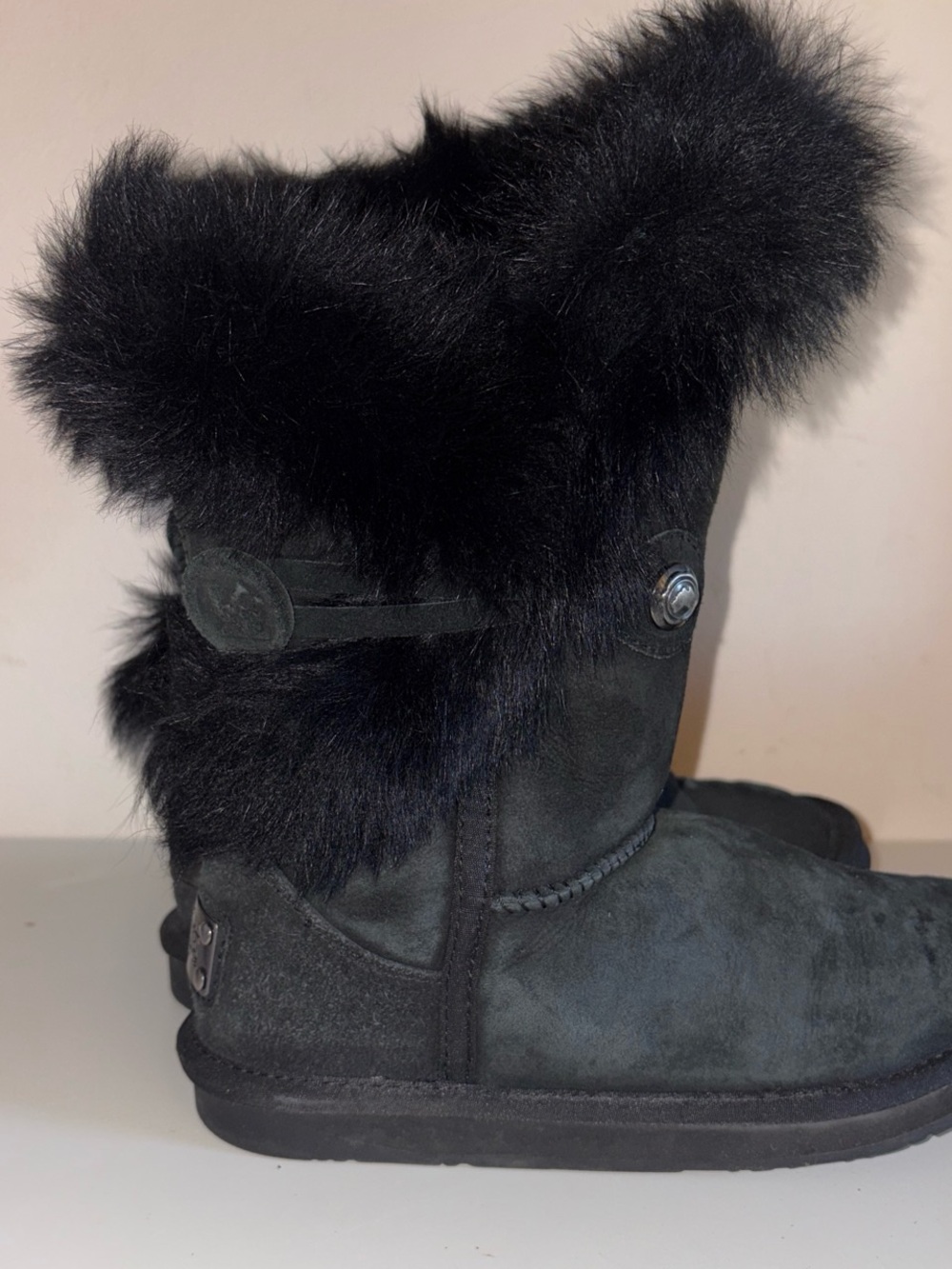 Australia Luxe Collective Foxy Shearling authentic Black Suede Bootie 6 us 37 Eu